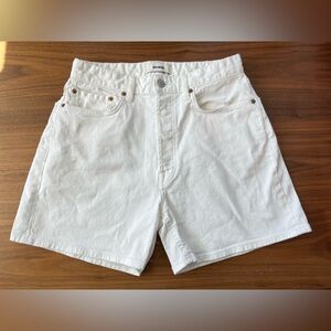 BUCK MASON White Denim Shorts